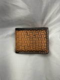 Bifold Leather Wallet Basket Weave Two Tone Cordovan and Natural